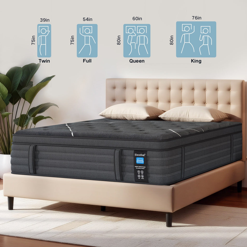 Matelas hybride à plateau-coussin de 14 po avec support à ressorts ensachés, extra ferme