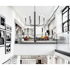 Lustre chandelier minimaliste à 15 lumières, 2 niveaux, design ancien - 48