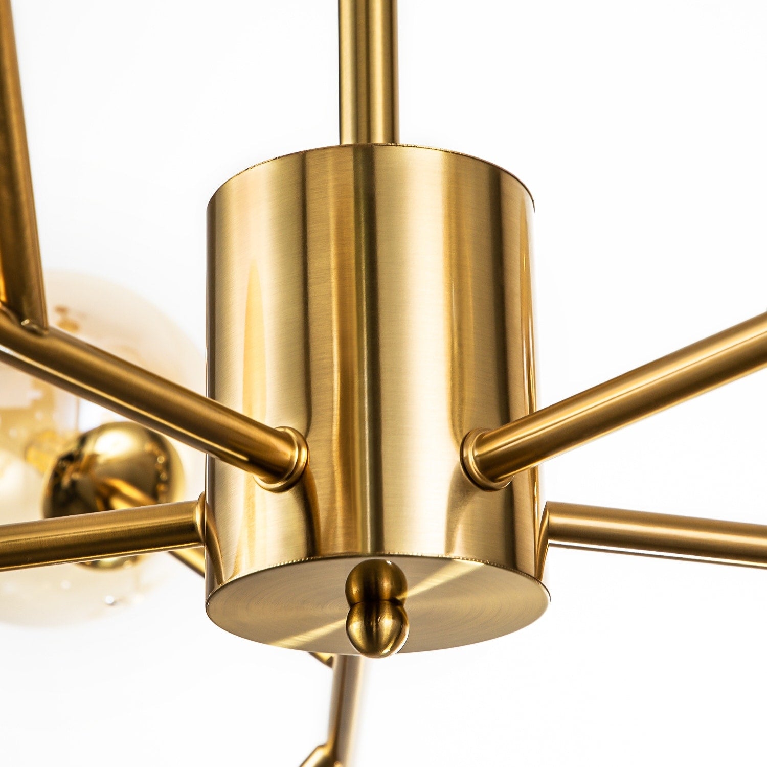 Lustre linéaire moderne à 15 lumières pour îlot de cuisine Sputnik avec branches et globes en verre