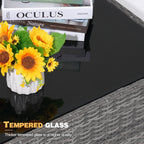 Ensemble de 15 meubles de patio en osier avec canapé, foyer et table