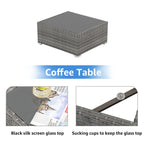 Ensemble de 15 meubles de patio en osier avec canapé, foyer et table