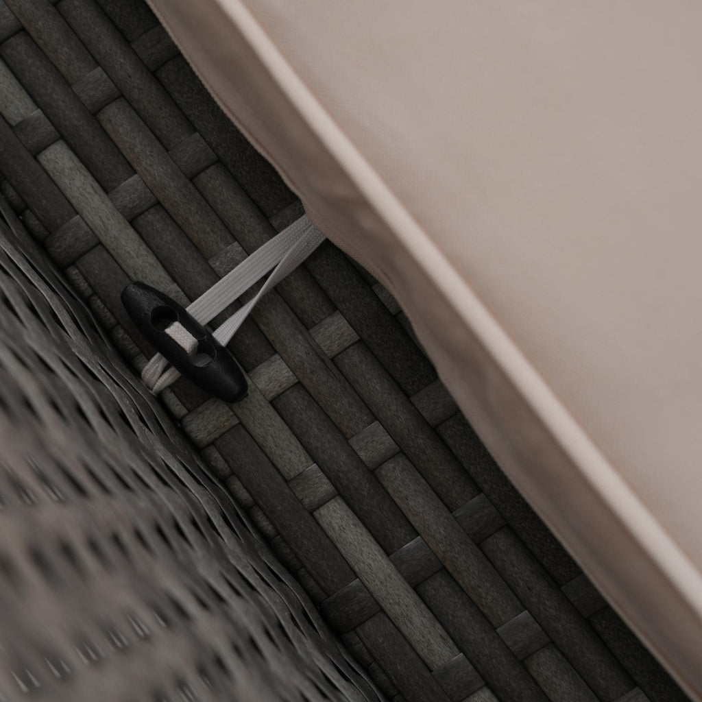 Ensemble de 15 meubles de patio en osier avec canapé, foyer et table