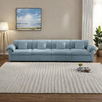 Canapé 4 places surdimensionné en velours 154,7 avec coussins effet nuage et rangements complets