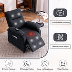 Fauteuil inclinable électrique à 160° pour personnes âgées, avec massage et chauffage à 8 points, tissu chenille doux