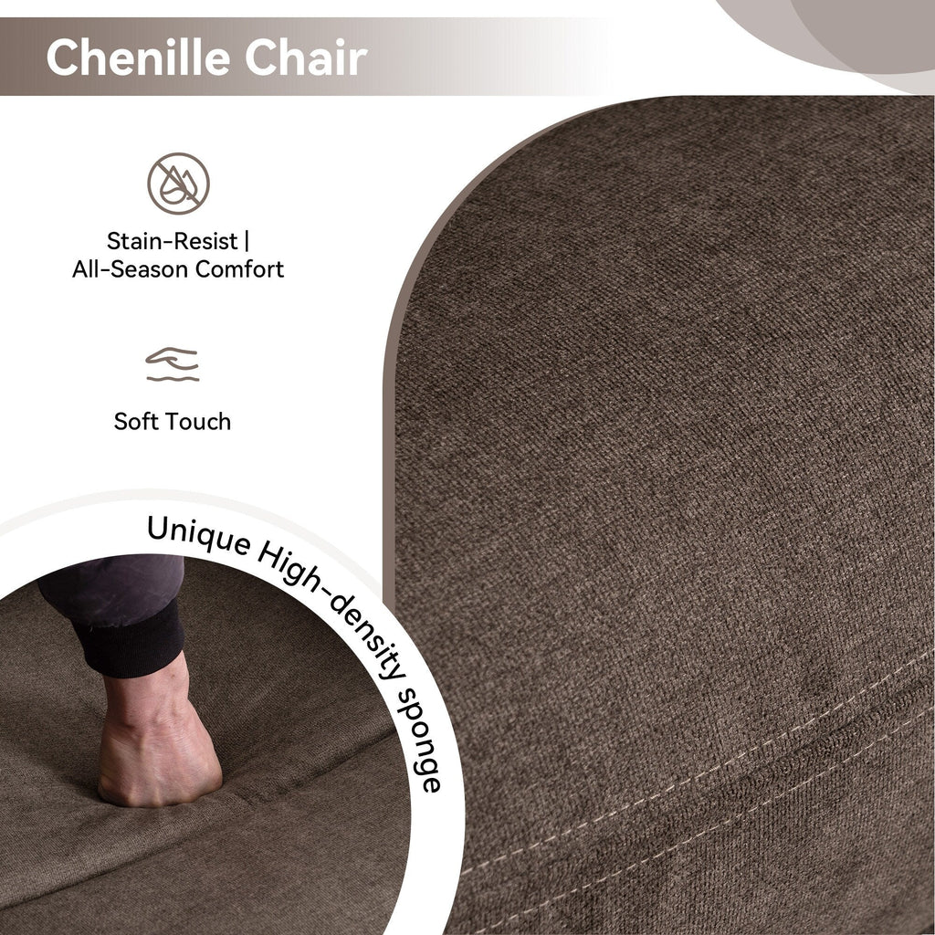 Fauteuil inclinable électrique à 160° pour personnes âgées, avec massage et chauffage à 8 points, tissu chenille doux