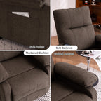 Fauteuil inclinable électrique à 160° pour personnes âgées, avec massage et chauffage à 8 points, tissu chenille doux