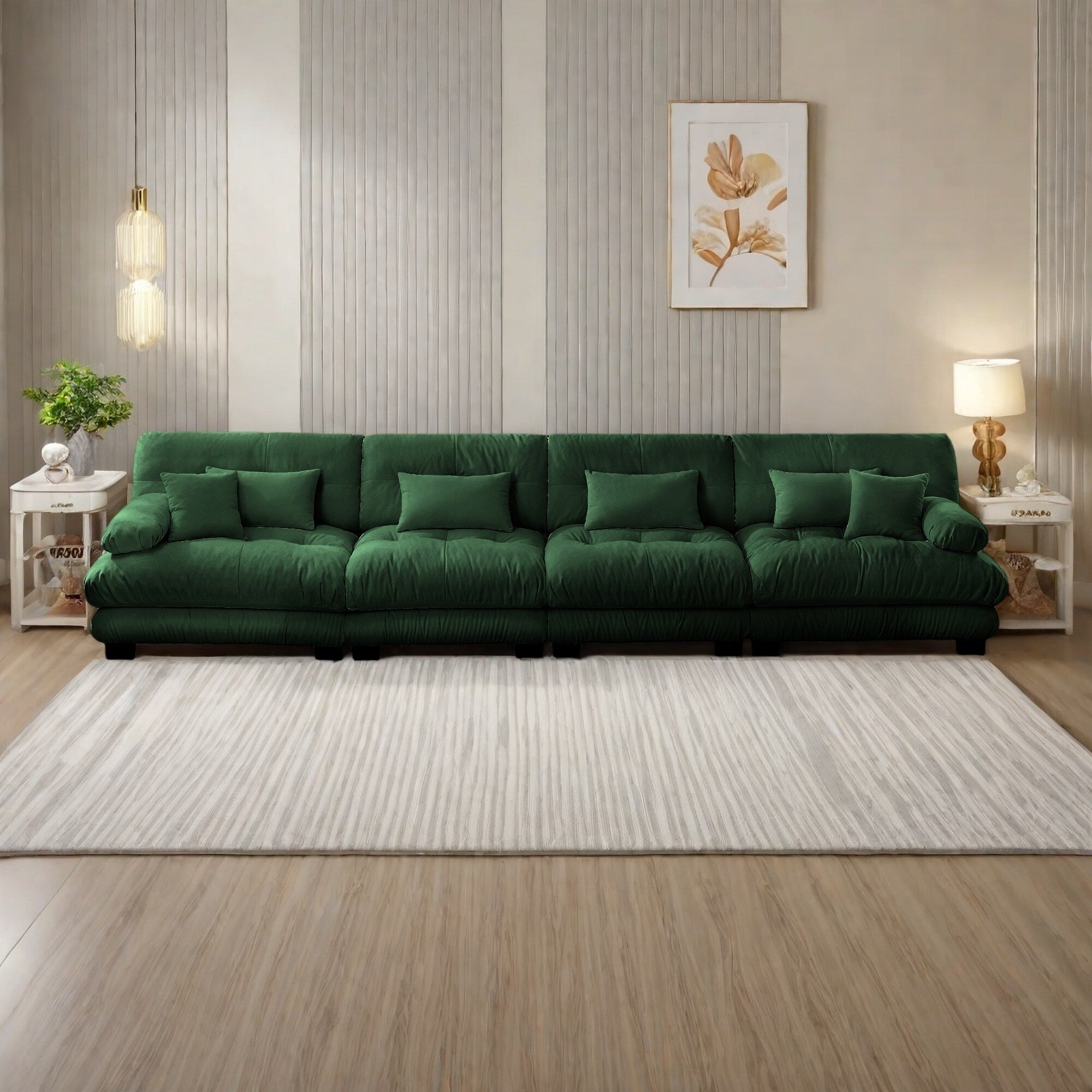 173.2 Chenille avec accoudoirs traversins, coussins en éponge haute résilience