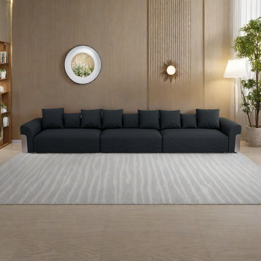 Canapé 6 places en tissu 179,5 avec assise profonde et confortable en forme de nuage avec oreillers