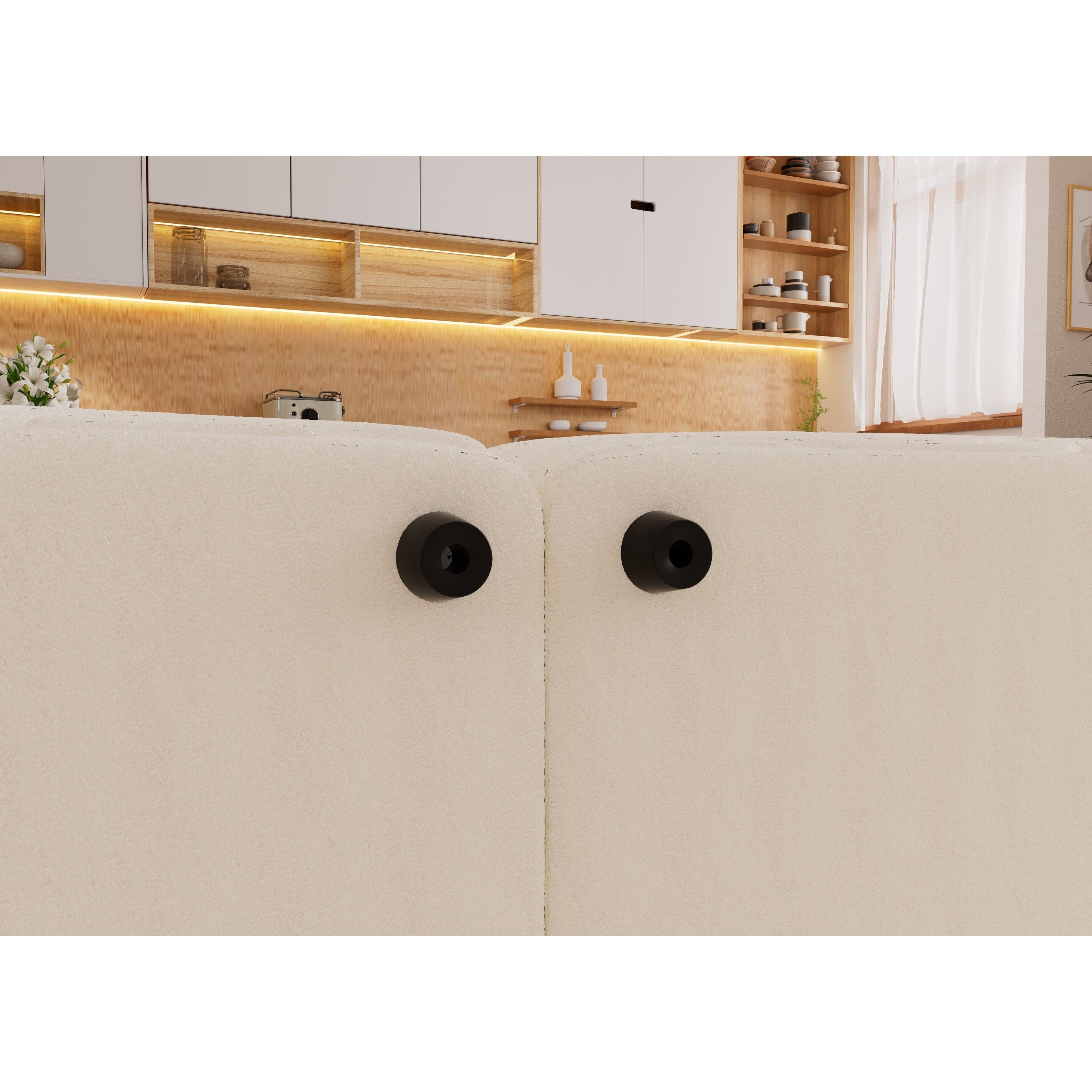 Canapé 6 places en tissu 179,5 avec assise profonde et confortable en forme de nuage avec oreillers