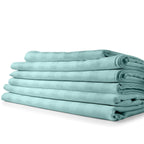 Ensemble de draps à rayures en bambou 1800 fils, poches profondes, 4 pièces