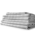 Ensemble de draps à rayures en bambou 1800 fils, poches profondes, 4 pièces