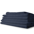 Ensemble de draps à rayures en bambou 1800 fils, poches profondes, 4 pièces