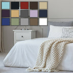 Parure de lit en coton 1800 fils avec draps et taies d'oreiller à poche profonde, toutes tailles