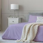 Parure de lit en coton 1800 fils avec draps et taies d'oreiller à poche profonde, toutes tailles