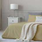 Parure de lit en coton 1800 fils avec draps et taies d'oreiller à poche profonde, toutes tailles