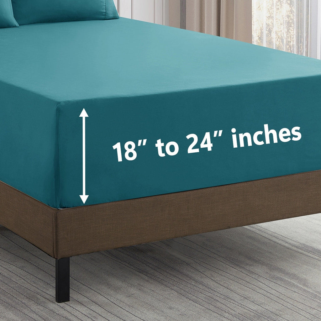 Ensemble de draps extra profonds à 24 poches, 6 pièces, série 1500