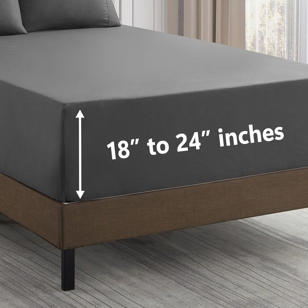 Ensemble de draps extra profonds à 24 poches, 6 pièces, série 1500