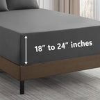 Ensemble de draps extra profonds à 24 poches, 6 pièces, série 1500