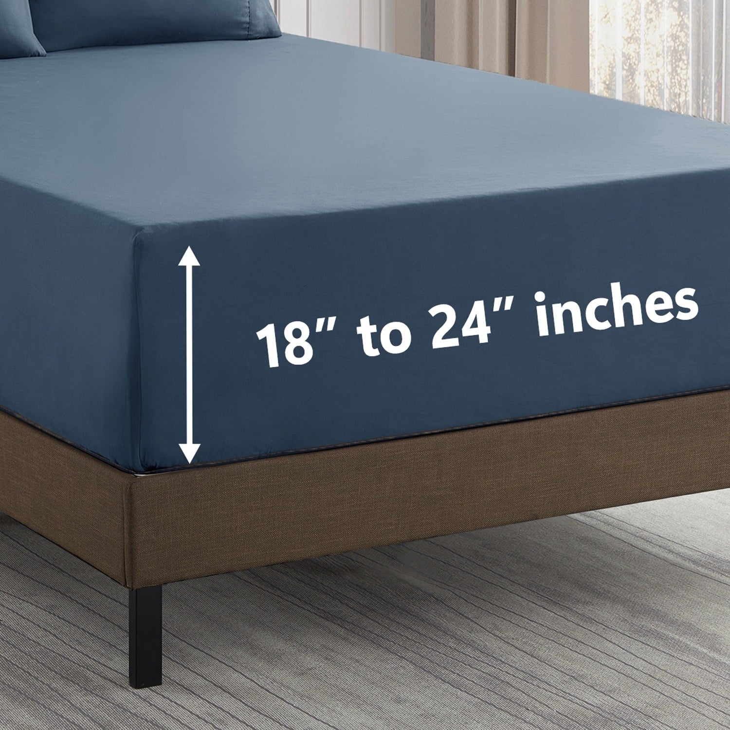 Ensemble de draps extra profonds à 24 poches, 6 pièces, série 1500