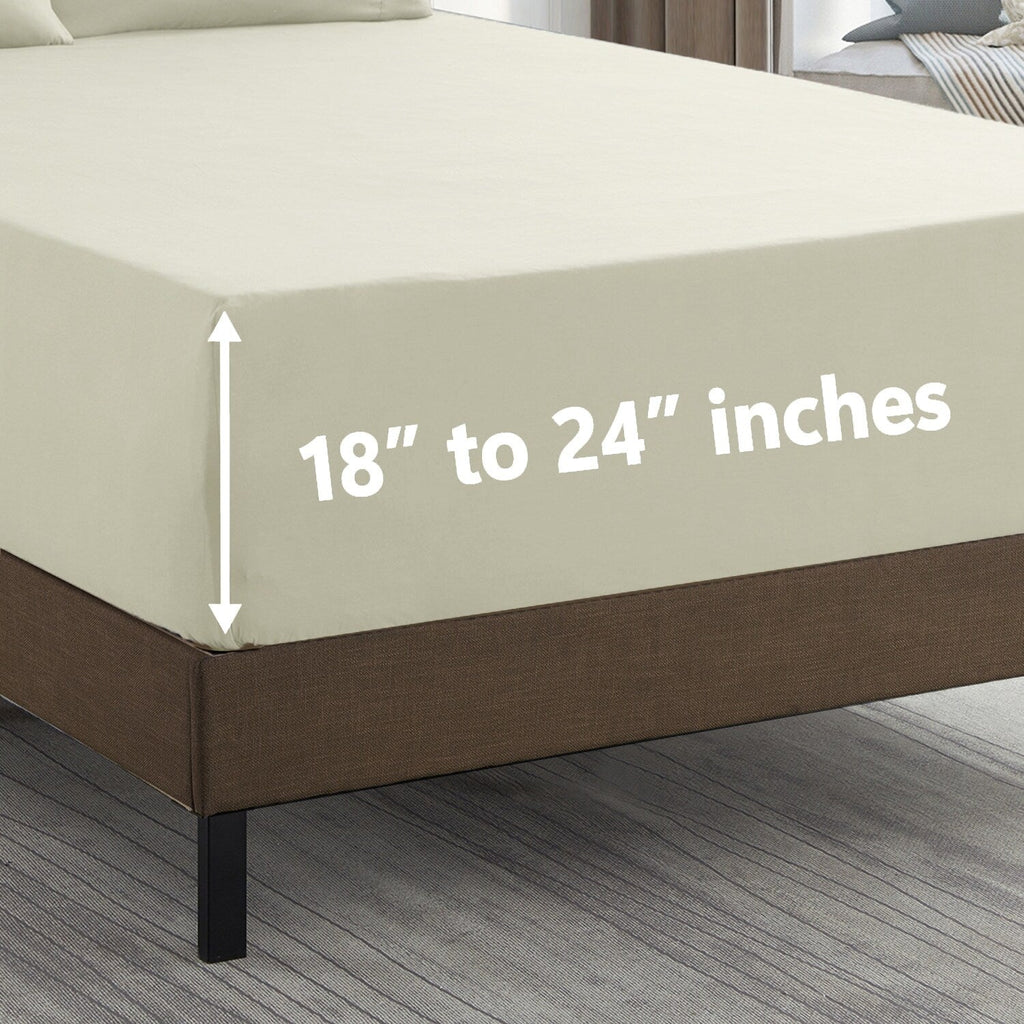 Ensemble de draps extra profonds à 24 poches, 6 pièces, série 1500