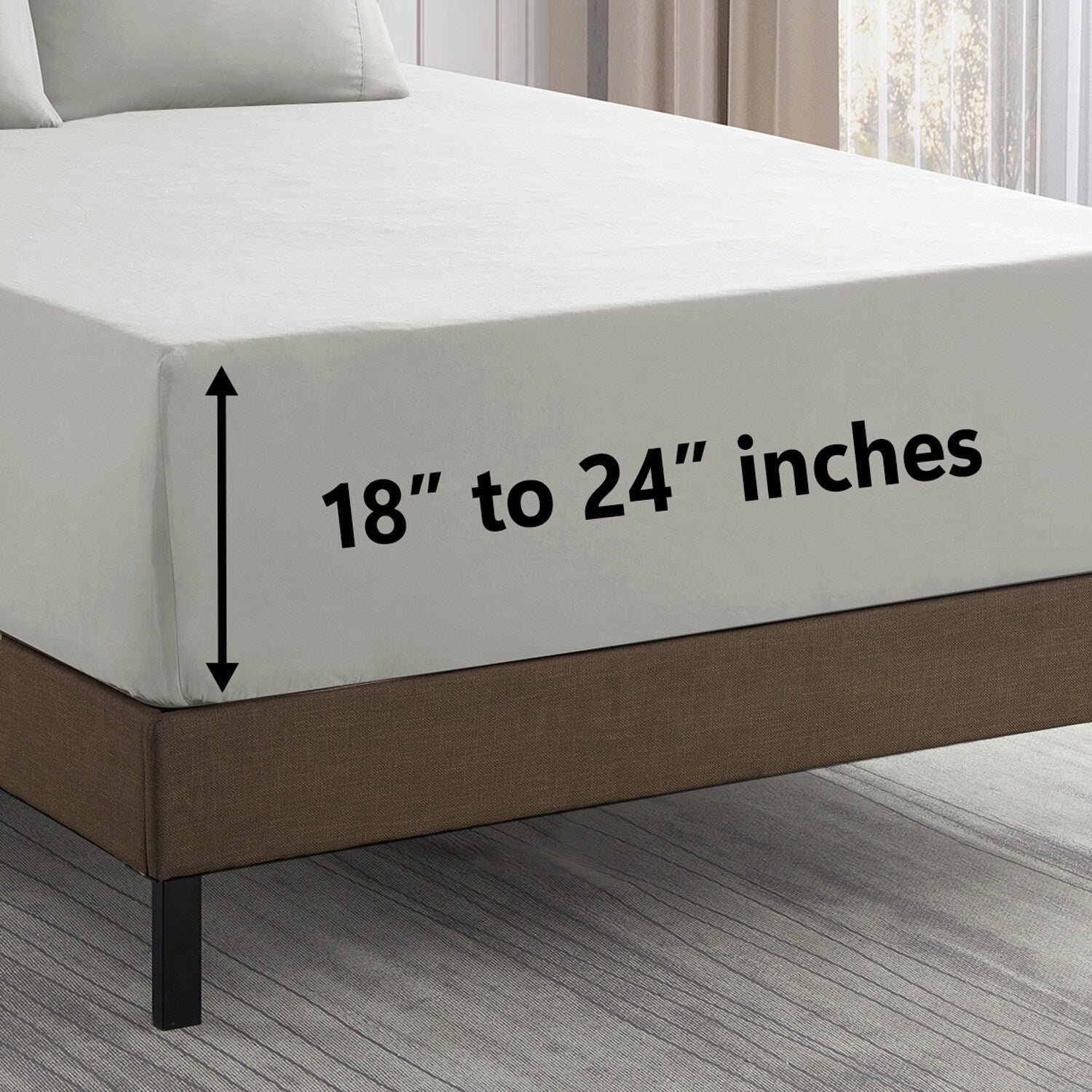 Ensemble de draps extra profonds à 24 poches, 6 pièces, série 1500