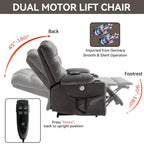 Fauteuil inclinable électrique à 180° avec massage et chauffage, deux porte-gobelets