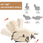 Fauteuil inclinable électrique à 180°, double moteur, porte-gobelets en acier inoxydable