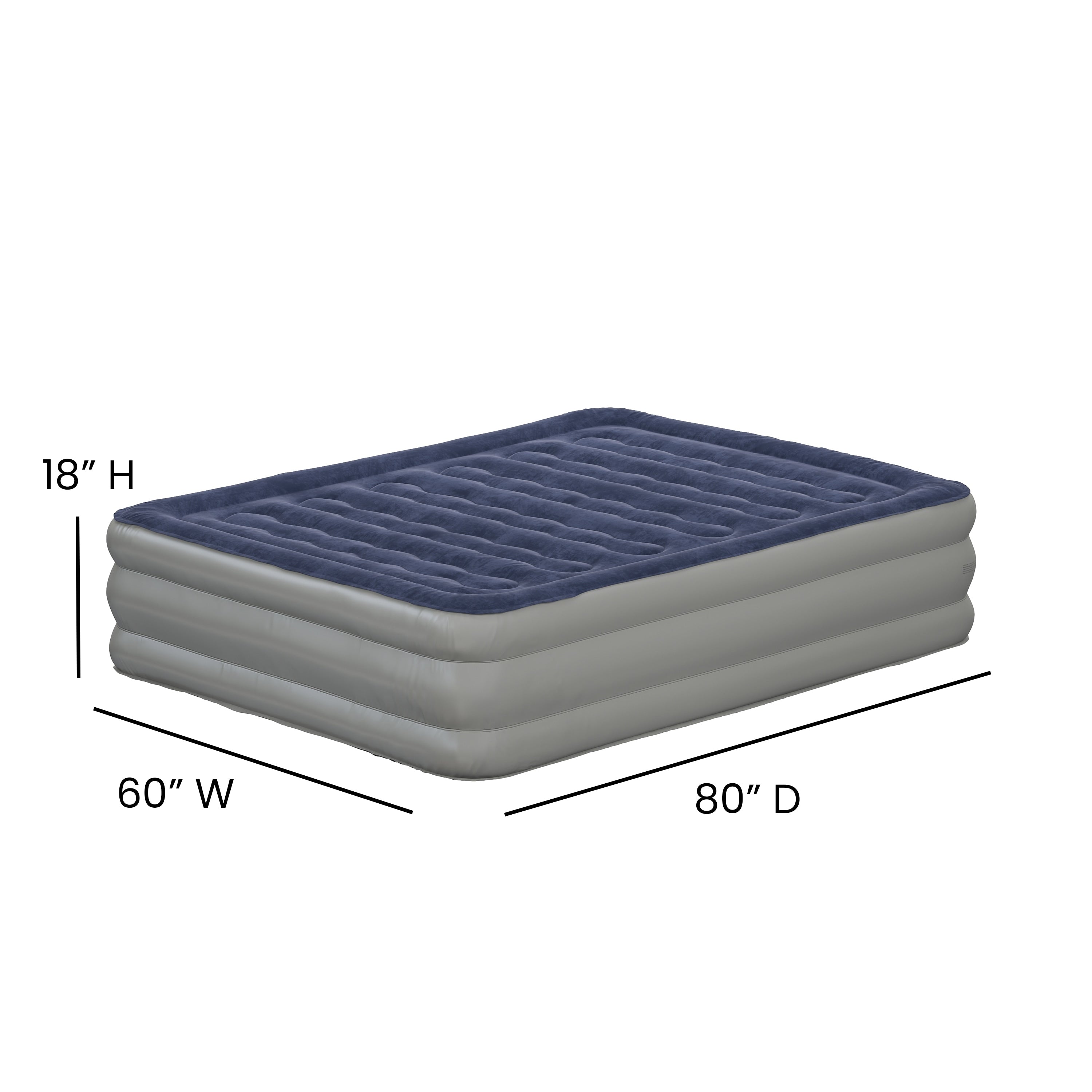 Matelas gonflable 18 pouces avec pompe électrique interne et étui de transport