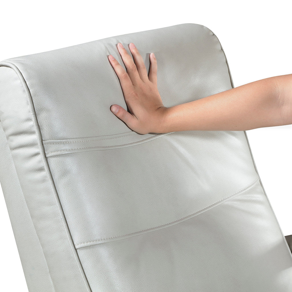 Fauteuil inclinable pivotant et coulissant, 1 pièce, en similicuir, rembourré, avec accoudoirs en bois d'hévéa massif, meuble de salon luxueux