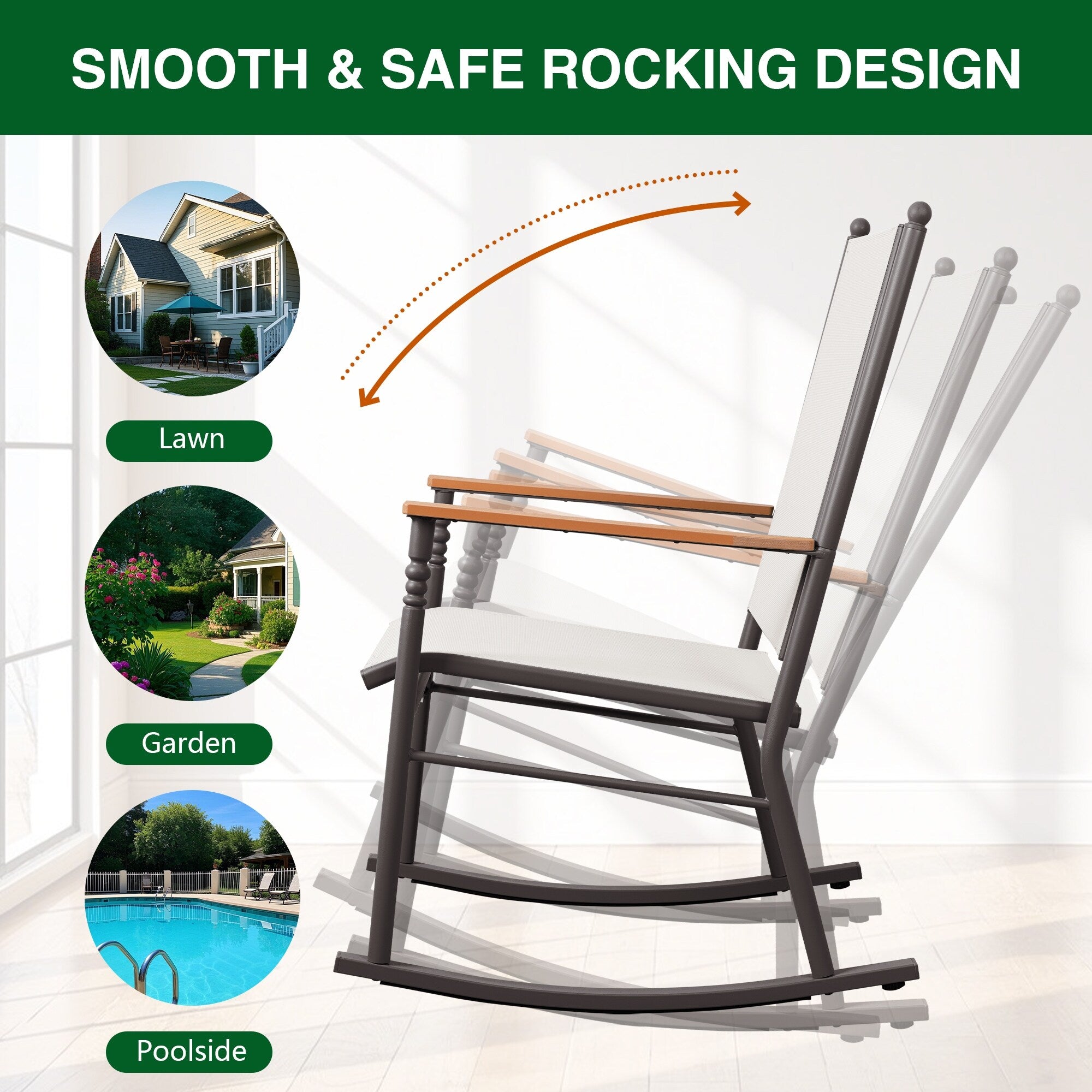 Chaises à bascule d'extérieur pour 2 personnes