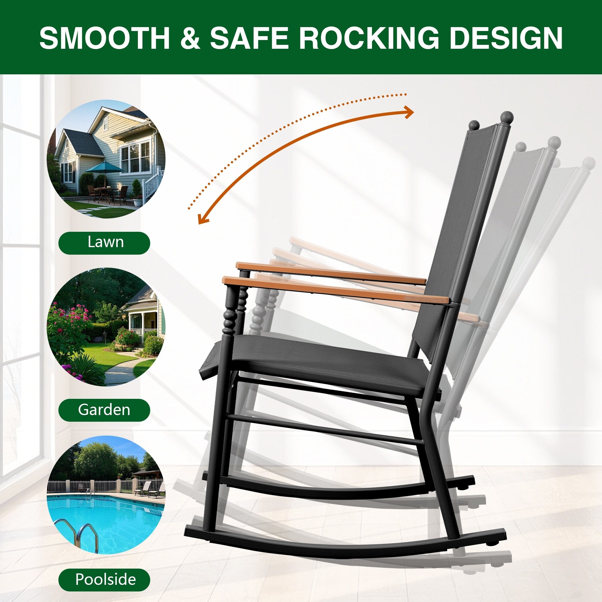 Chaises à bascule d'extérieur pour 2 personnes