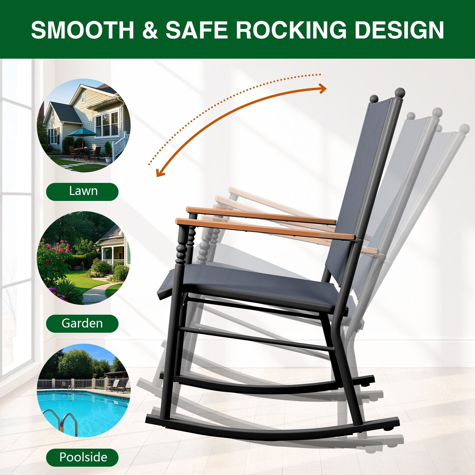 Chaises à bascule d'extérieur pour 2 personnes