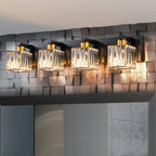 Applique murale de salle de bain 2/3/4/5 lumières avec abat-jour en cristal