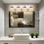 Applique murale de salle de bain 2/3/4/5 lumières avec abat-jour en cristal