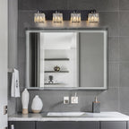 Applique murale de salle de bain 2/3/4/5 lumières avec abat-jour en cristal