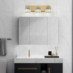 Applique murale de salle de bain 2/3/4/5 lumières avec abat-jour en cristal