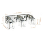 Applique murale de salle de bain 2/3/4/5 lumières avec abat-jour en cristal