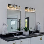 Applique murale de salle de bain 2/3/4/5 lumières avec abat-jour en cristal