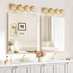 Applique murale de salle de bain 2/3/4/5 lumières avec abat-jour en cristal