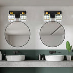 Applique murale de salle de bain 2/3/4/5 lumières avec abat-jour en cristal