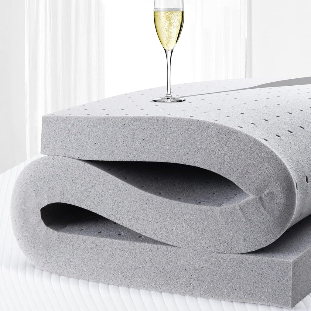 Surmatelas en mousse à mémoire de forme King Gel de 5 cm, rafraîchissant, doux et soulageant la pression, CertiPUR