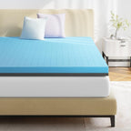 Surmatelas en mousse à mémoire de forme double de 5 cm, soulagement rafraîchissant de la pression et des douleurs dorsales, CertiPUR