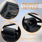 Plafonnier encastré noir à 2 lampes de style ferme - Lot de 2