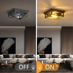 Plafonnier encastré noir à 2 lampes de style ferme - Lot de 2