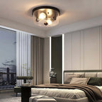 Plafonnier encastré noir à 2 lampes de style ferme - Lot de 2