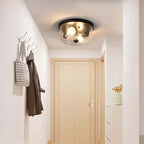 Plafonnier encastré noir à 2 lampes de style ferme - Lot de 2