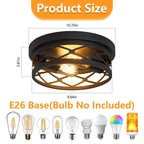 Plafonnier encastré à 2 lampes de style ferme - Lot de 2