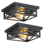 Plafonnier encastré à 2 lampes de style ferme - Lot de 2