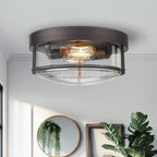 Plafonniers encastrés de style ferme à 2 lumières, finition bronze huilé