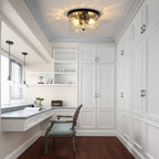 Plafonnier encastré à 2 lumières avec verre martelé transparent